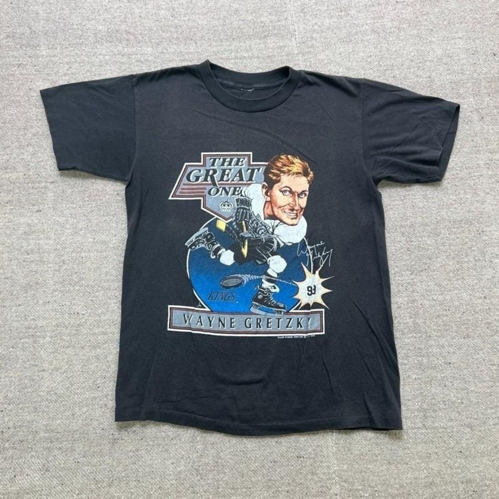 Vintage Wayne Gretzky Shirt Mens Medium Black 1990s NHL Los Angeles King
